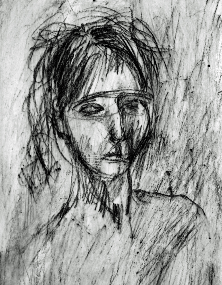 13 Blind, 2012, 6” x 8”, charcoal and watercolour on archival paper.