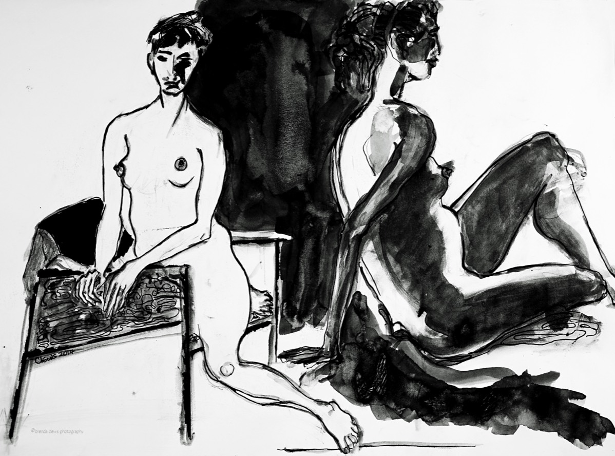 2 Polarity, 2014, 18” x 24”, water soluble graphite, Noodler’s ink, InkTense pencils and blocks, archival paper.